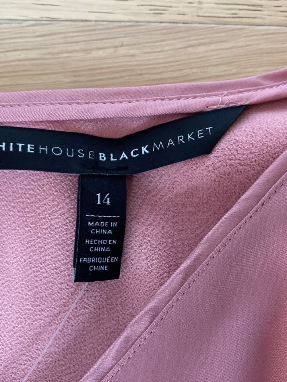 WHBM Pink Surplice Top Size 14 NWT - Picture 9 of 11